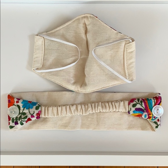 Combo Face Mask and Headband with Buttons for Mask - Picture 8 of 9